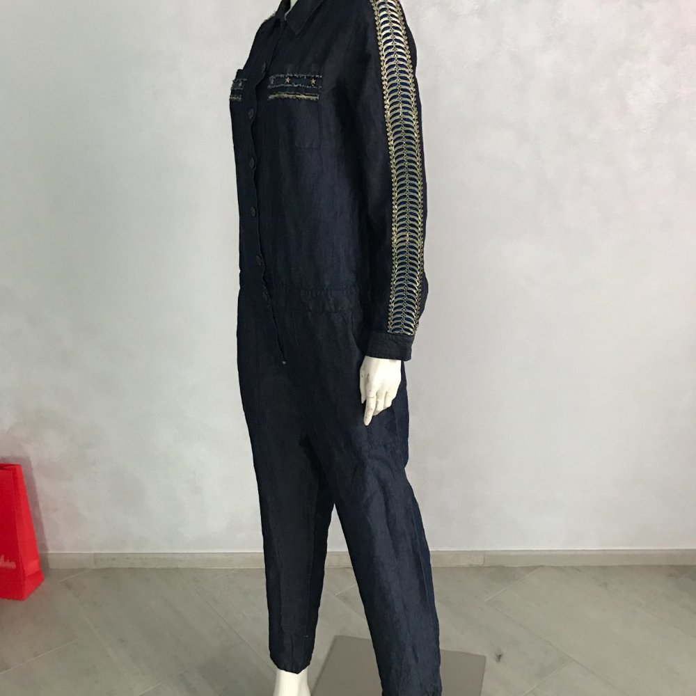 NWT WHITE SAND 88  Amazing jumpsuit linen + tencel - Picture 6 of 11